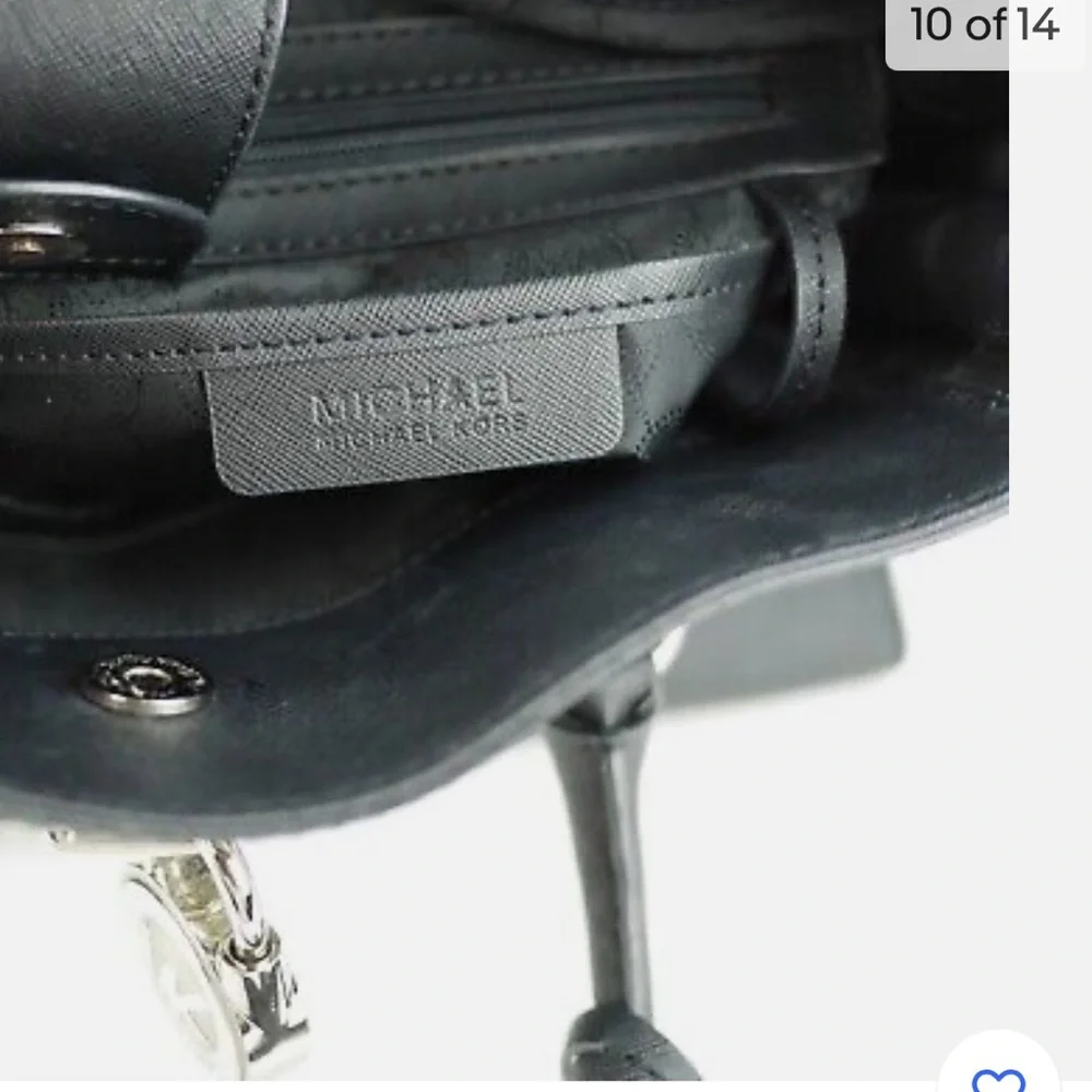 MICHAEL KORS HAMILTON BAG LEATHER DROP CHAIN STRAPS ,SILVER  MK BRILLIANT LOCK - Picture 10 of 15